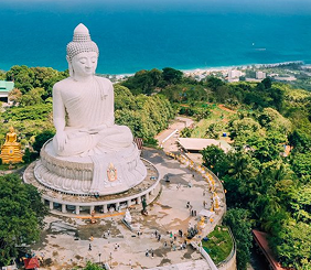 Helicopter view of Big Buddha in Phuket